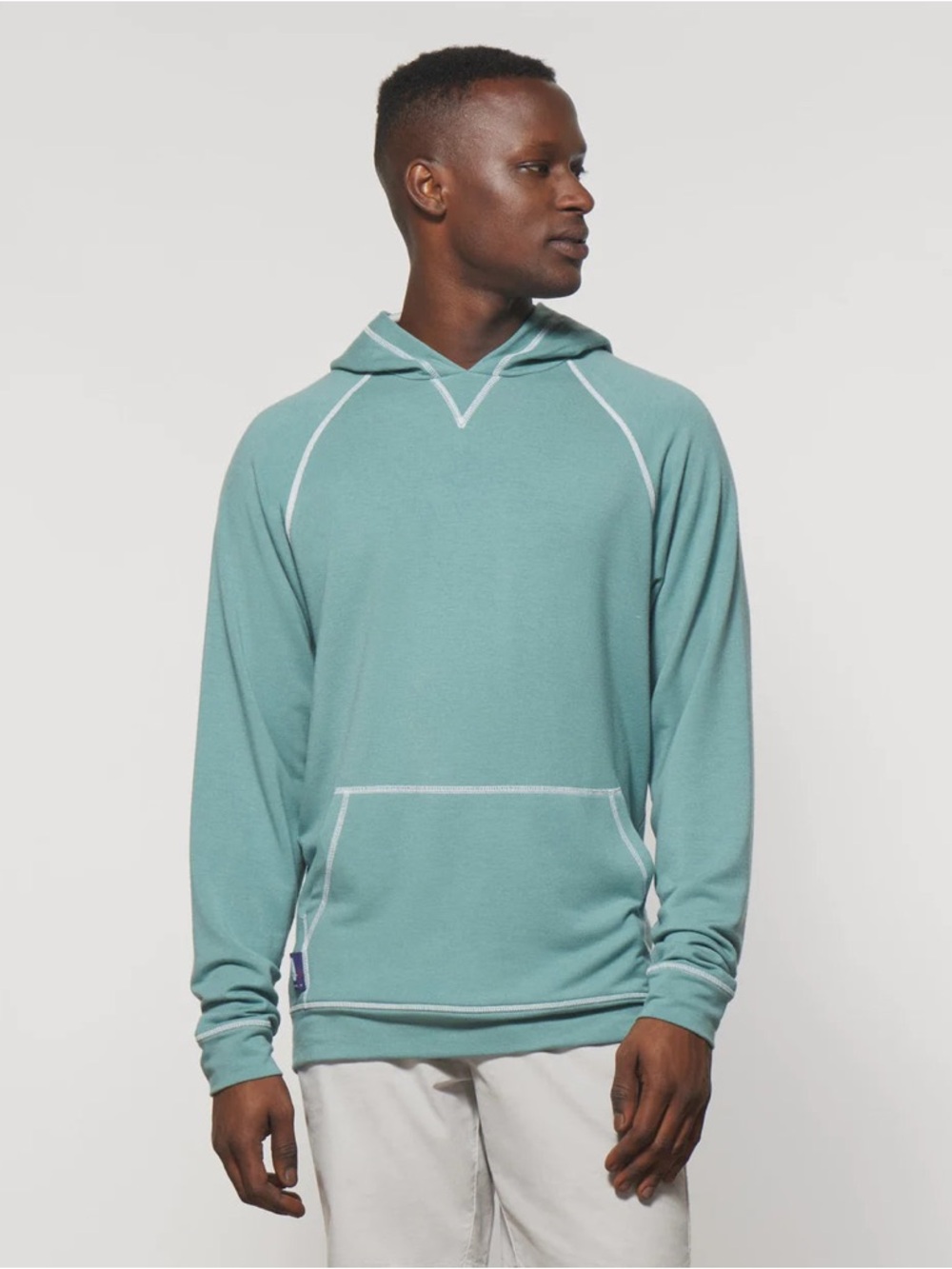 Johnnie-O BENDER MELANGE HOODIE PULLOVER - Green - Size Men’s Medium - Modal - Picture 10 of 13